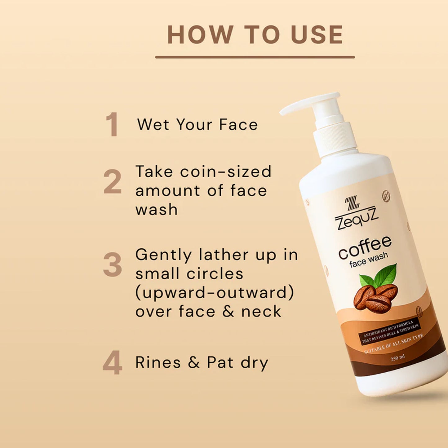 Zequz Coffee Face Wash - (1 Pc  250 Ml)