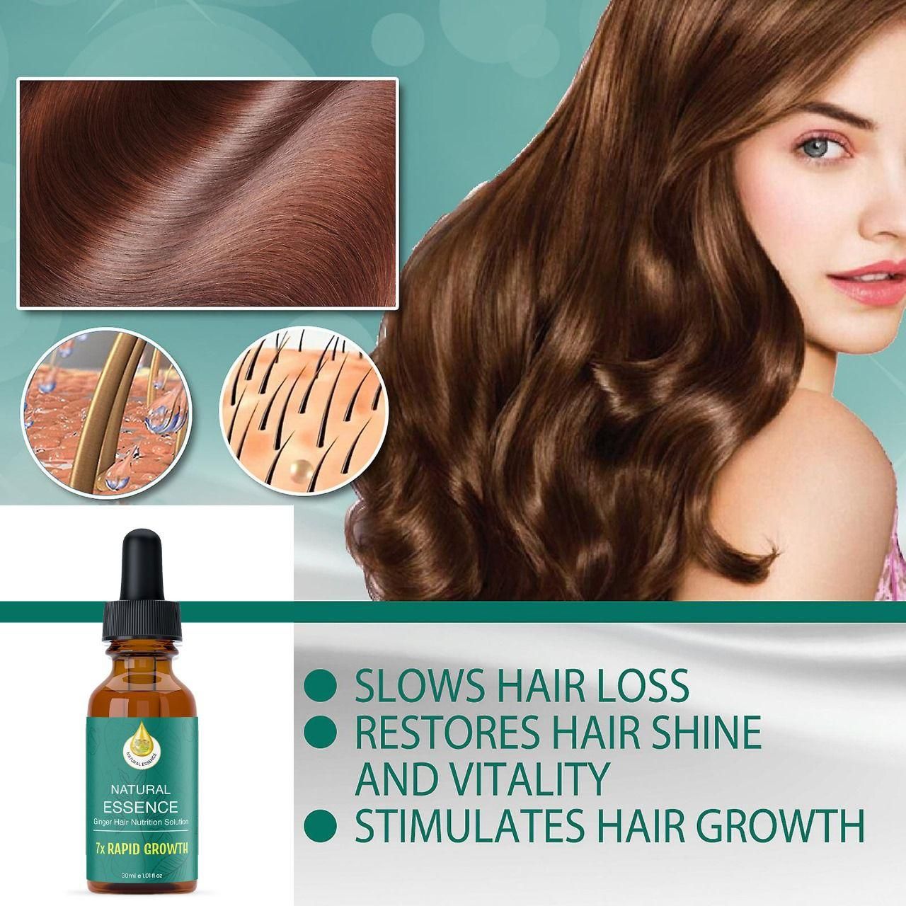 Natural Essence Ginger Hair Nutrition Solution 7* Rapid Growth 30ml (Pack of 2)