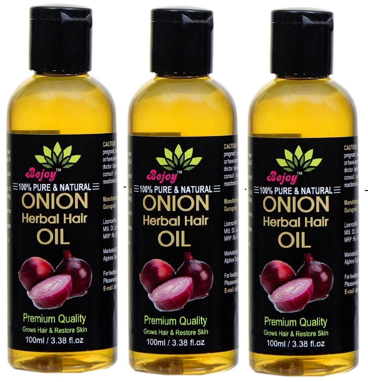 Bejoy Pure & Natural Onion Herbal Hair Oil-300ml (Pack of 3)